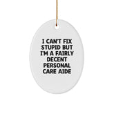 Funny Personal Care Aide Oval Ornament Gifts from Men to Friends and Family, Merry Christmas Unique Personal Care Aide Decorations for Personal Care Aide - Image 1